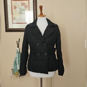 Banana Republic Black Double-Breasted Puffer Jacket